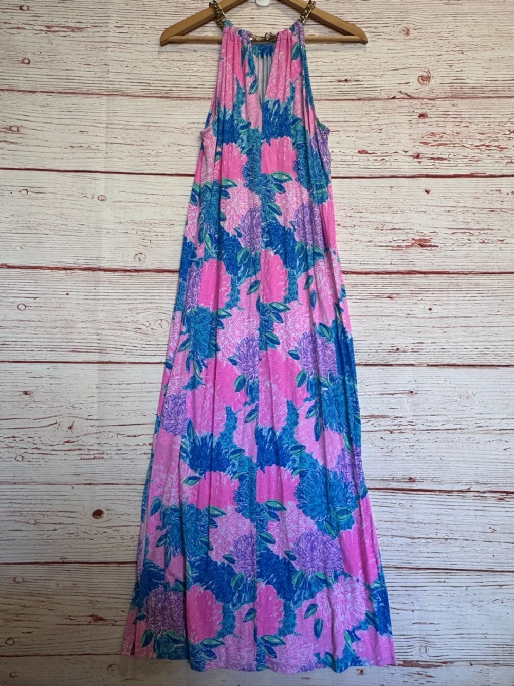 Lilly Pulitzer Bingham Halter Midi Dress in Multi Beach House Blooms Sz M - Picture 10 of 16